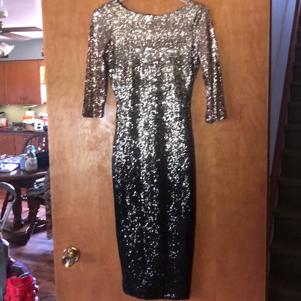 All-over‎ Sequin gold and black dress